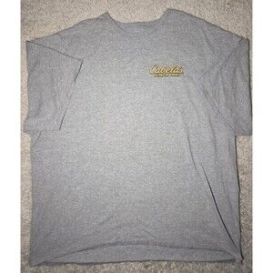 Cabelas Legendary Outfitters Grey Graphic Tee Shirt Yellow Water Plane 3XL